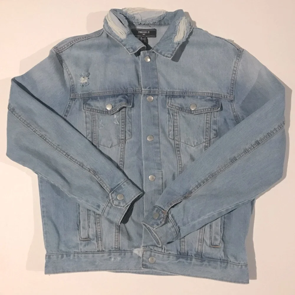 Forever 21 Distressed & Ripped Denim Jacket - Picture 2 of 6